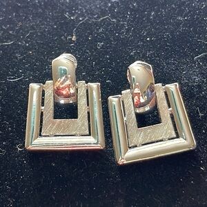 MONET vintage Silver Tone Clip On Earrings. P/A